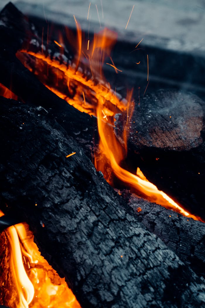 Close Up Shot of a Fire